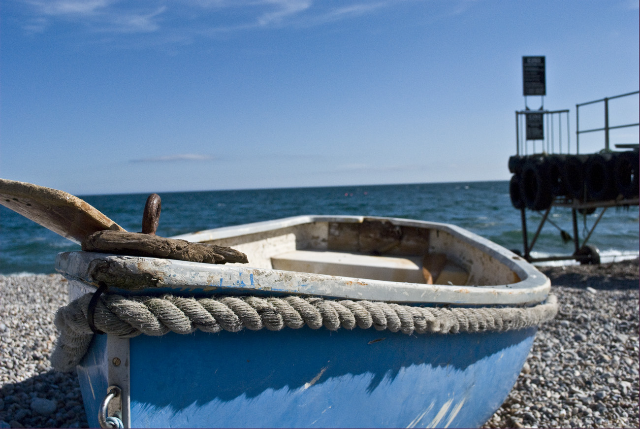 ICMSTUDIOS - This is a photo of a small boat on the beach in Branscombe - Devon. No editing done apart from a slight increase in the clarity settings.